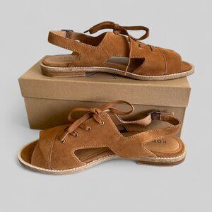 Kelsi Dagger Silver Lake Flats Cognac Leather Sandals10